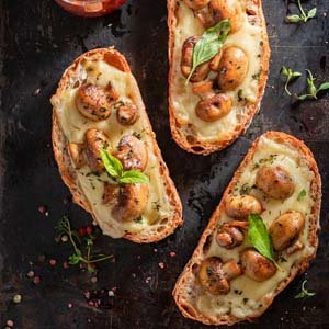 Garlic Bread with Cheese and Mushroom